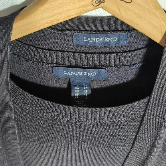 Lands End Gold Flying Bird Cardigan Sweater and Shell set sz XS Uniform Style - Picture 2 of 6